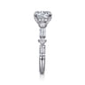 Belle - 14K White Gold Round Diamond Engagement Ring - 0.8 ct