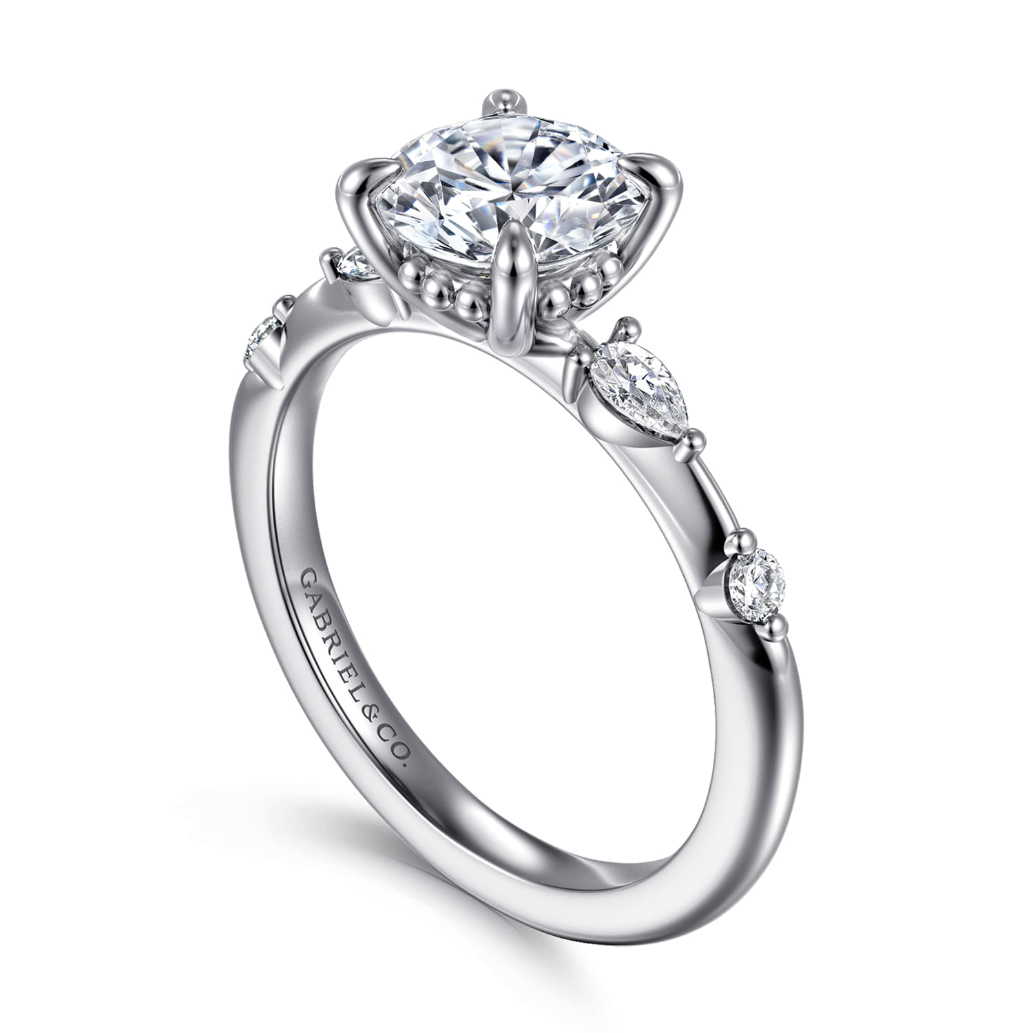 Carinna - 14K White Gold Round Diamond Engagement Ring - 0.23 ct - Shot 3
