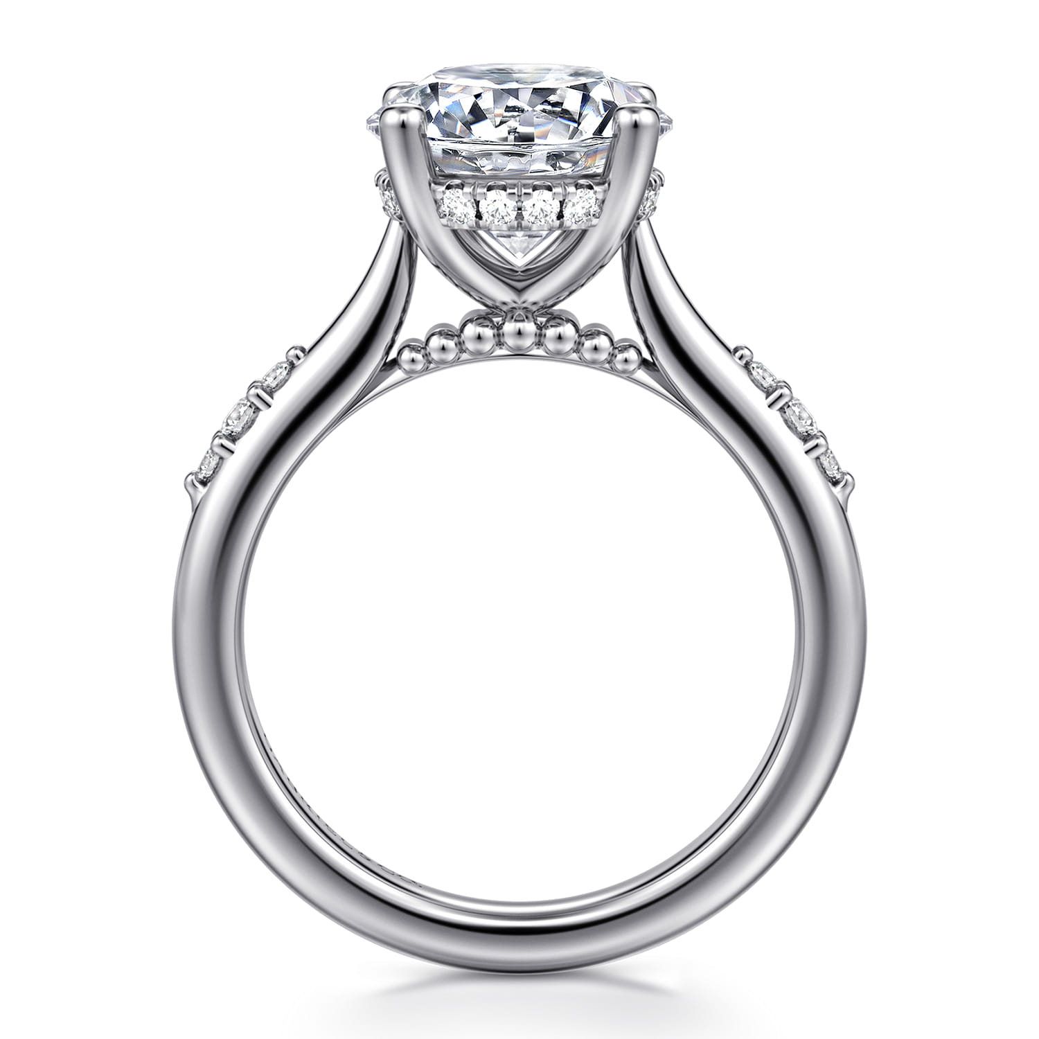 Carroline - 14K White Gold Round Diamond Engagement Ring - 0.18 ct - Shot 2
