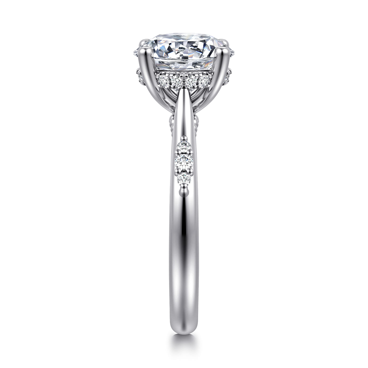 Carroline - 14K White Gold Round Diamond Engagement Ring - 0.18 ct - Shot 4