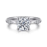 14K White Gold Round Diamond Engagement Ring - 0.14 ct