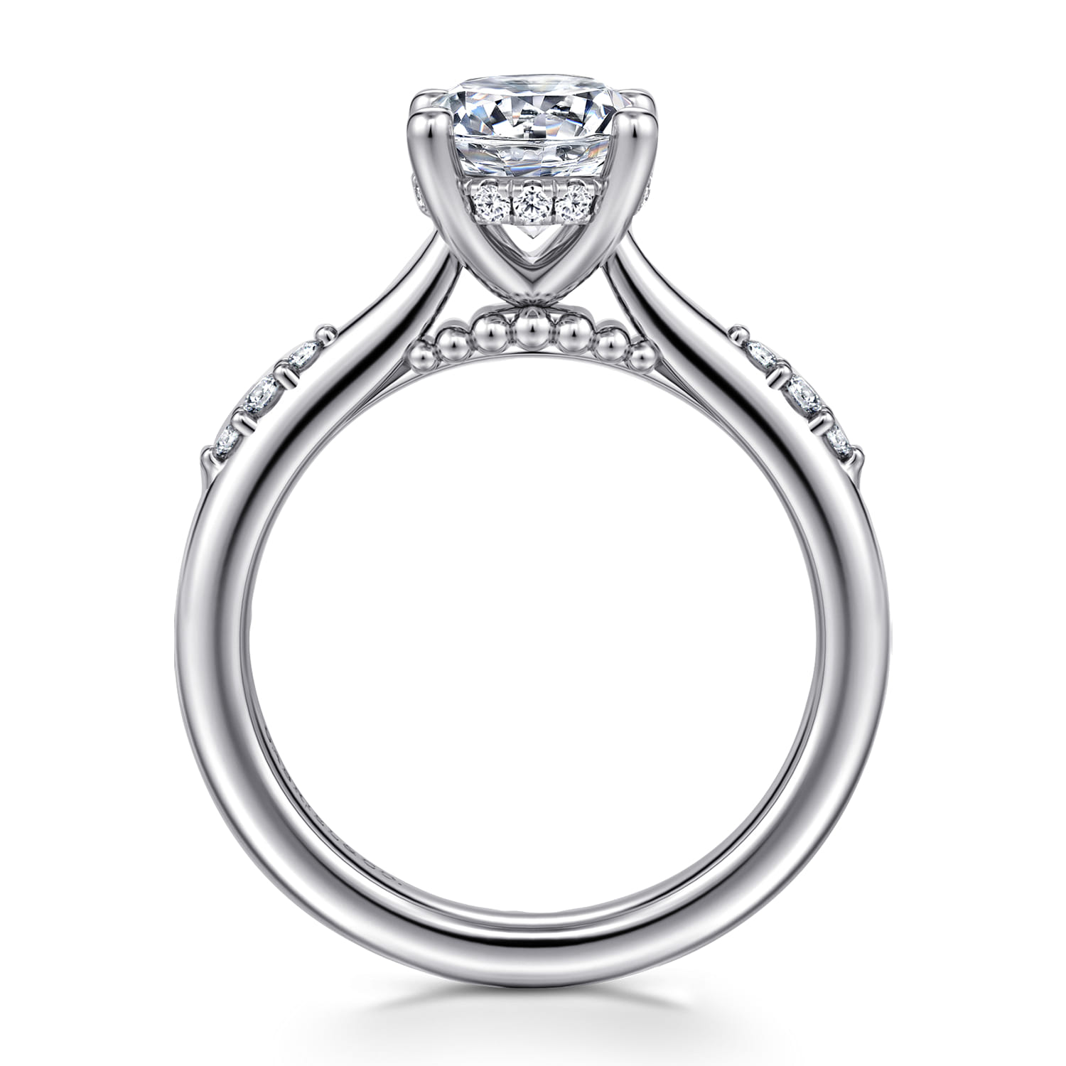 14K White Gold Round Diamond Engagement Ring - 0.14 ct - Shot 2
