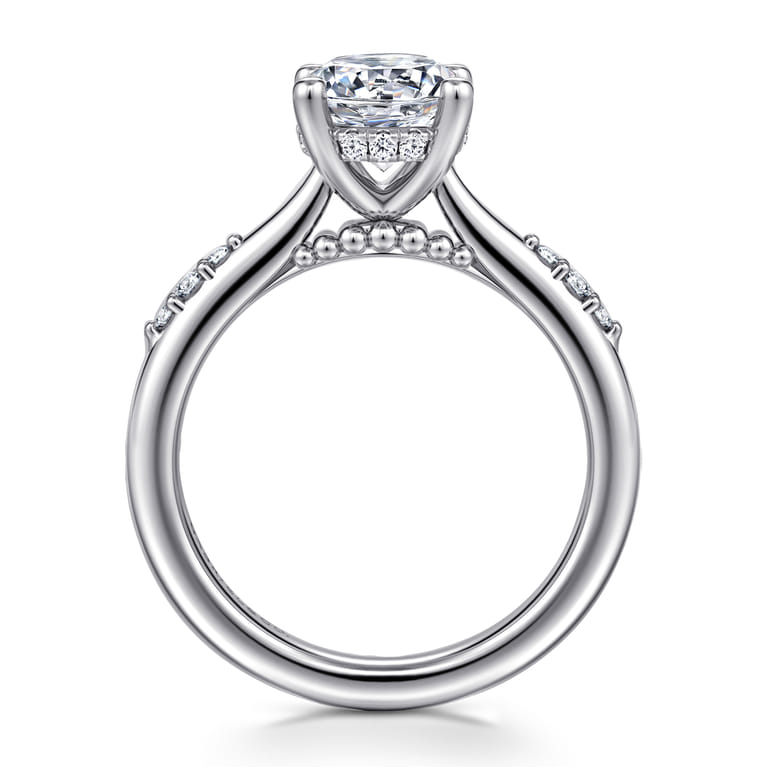 14K White Gold Round Diamond Engagement Ring - 0.14 ct - Shot 2