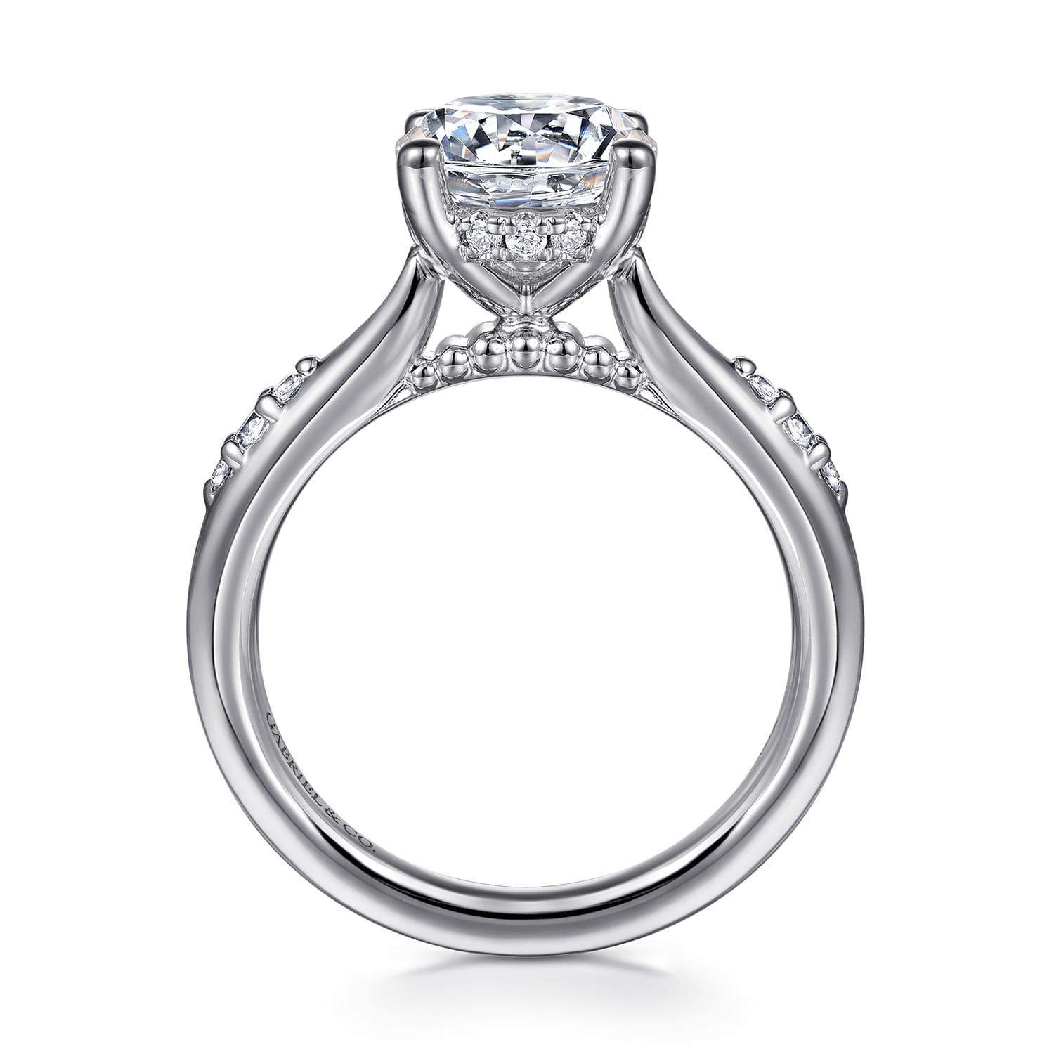Carroline - 14K White Gold Round Diamond Engagement Ring - 0.16 ct - Shot 2