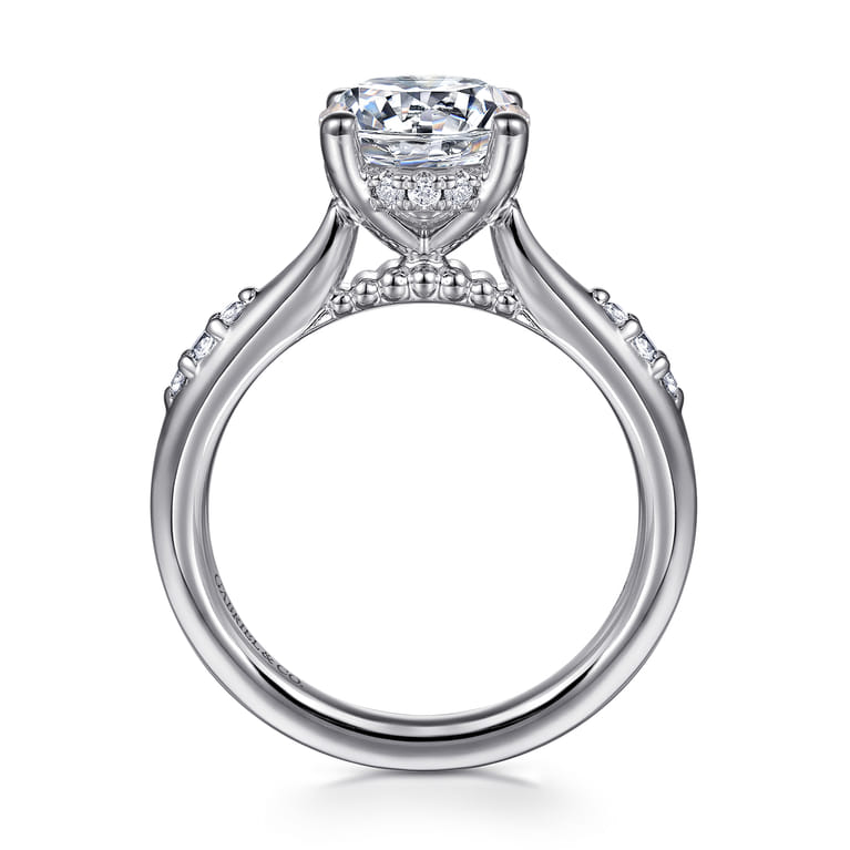 Carroline - 14K White Gold Round Diamond Engagement Ring - 0.16 ct - Shot 2