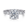 Eleeza - 14K White Gold Round Diamond Engagement Ring - 0.58 ct