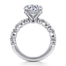 Eleeza - 14K White Gold Round Diamond Engagement Ring - 0.58 ct
