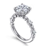 Eleeza - 14K White Gold Round Diamond Engagement Ring - 0.58 ct