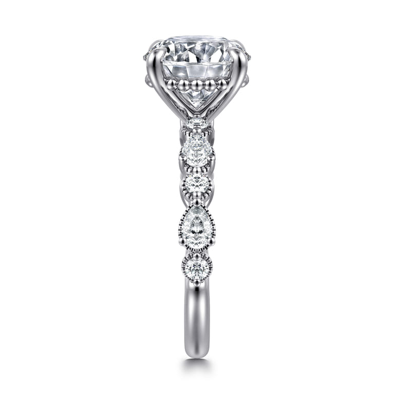 Eleeza - 14K White Gold Round Diamond Engagement Ring - 0.58 ct - Shot 4