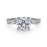 Eleeza - 14K White Gold Round Diamond Engagement Ring - 0.6 ct