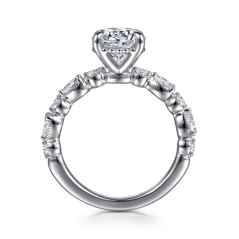 Eleeza - 14K White Gold Round Diamond Engagement Ring - 0.6 ct - Shot 2