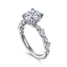 Eleeza - 14K White Gold Round Diamond Engagement Ring - 0.6 ct