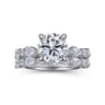 Eleeza - 14K White Gold Round Diamond Engagement Ring - 0.6 ct