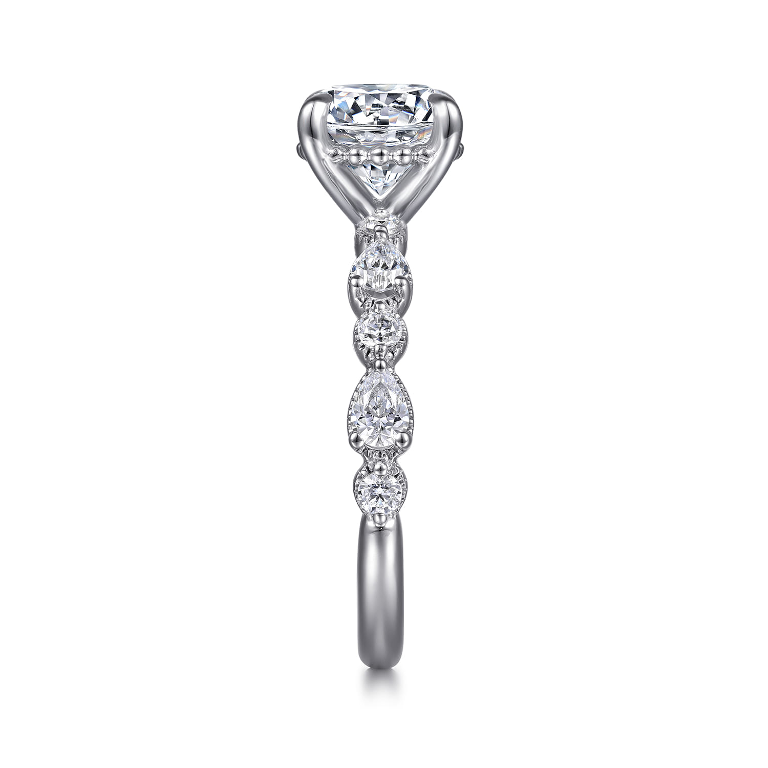 Eleeza - 14K White Gold Round Diamond Engagement Ring - 0.6 ct - Shot 5