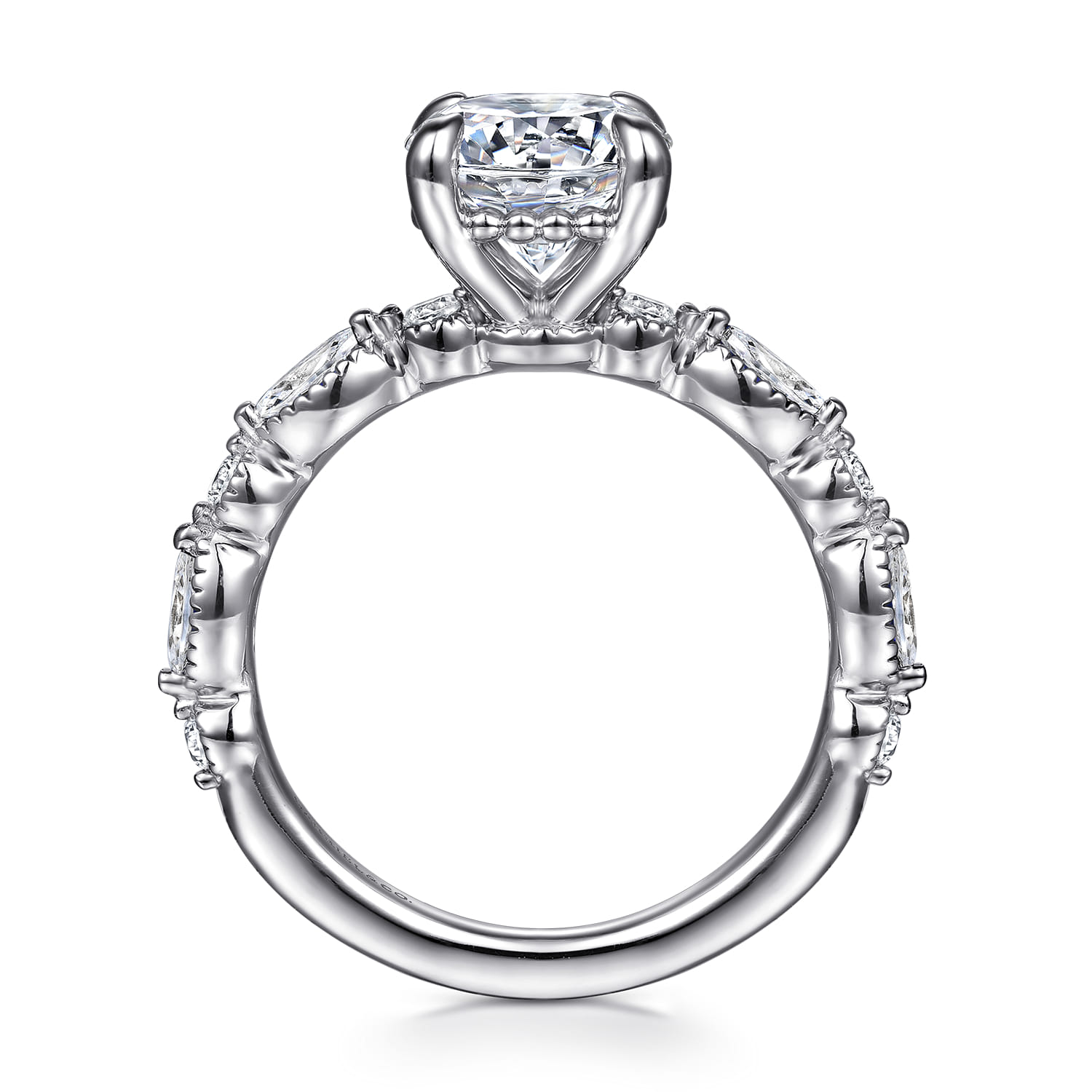 Cindie - 14K White Gold Round Diamond Engagement Ring - 0.4 ct - Shot 2