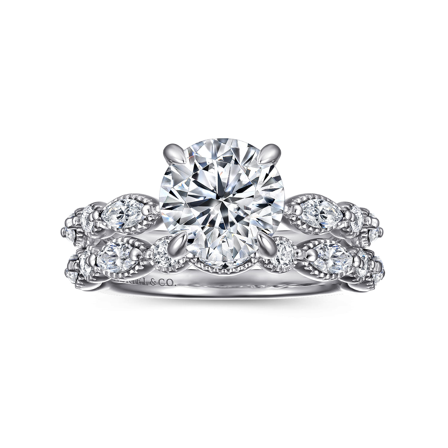 Cindie - 14K White Gold Round Diamond Engagement Ring - 0.4 ct - Shot 4