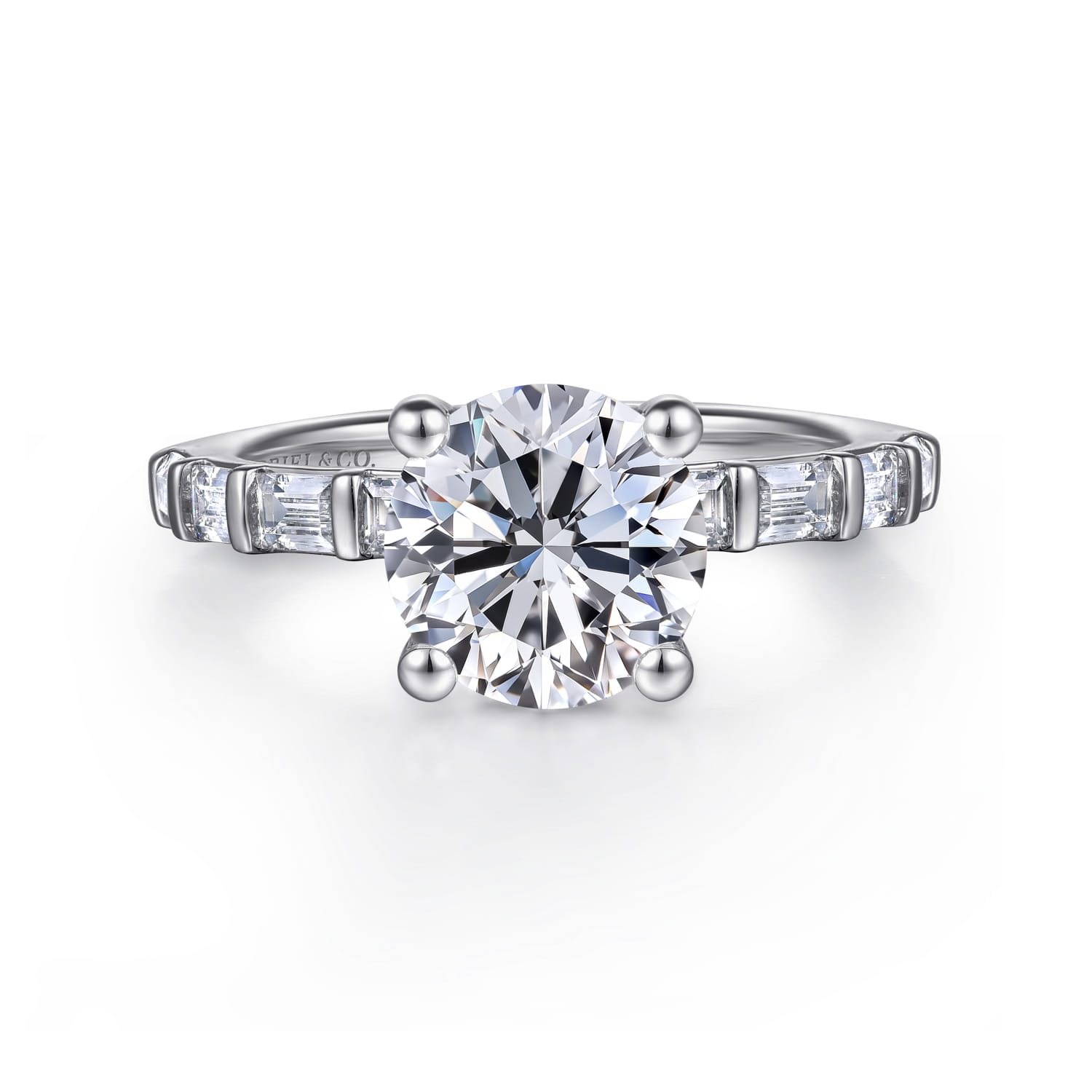 Joanie - 14K White Gold Round Diamond Engagement Ring - 0.6 ct - Shot 1