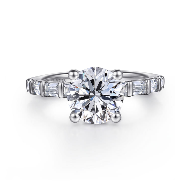 Joanie - 14K White Gold Round Diamond Engagement Ring - 0.6 ct - Shot 1
