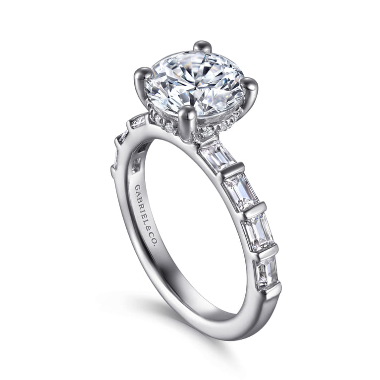 Joanie - 14K White Gold Round Diamond Engagement Ring - 0.6 ct - Shot 3