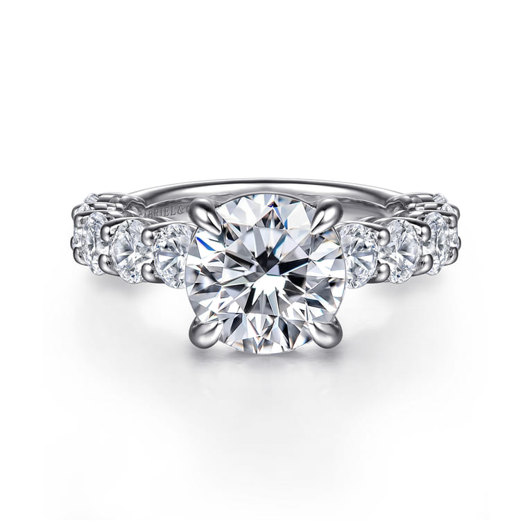 Clove - 14K White Gold Round Diamond Engagement Ring - 2.2 ct - Shot 1
