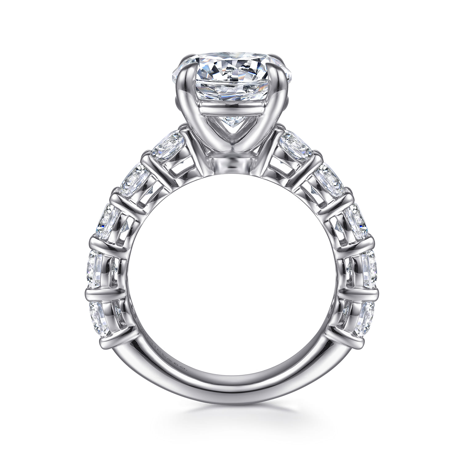 Clove - 14K White Gold Round Diamond Engagement Ring - 2.2 ct - Shot 2