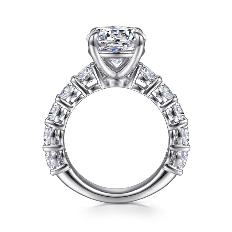 Clove - 14K White Gold Round Diamond Engagement Ring - 2.2 ct - Shot 2