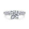 Amabel - 14K White Gold Round Diamond Engagement Ring - 0.18 ct