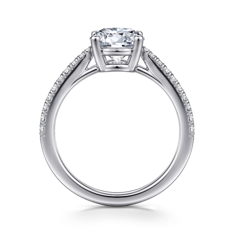 Amabel - 14K White Gold Round Diamond Engagement Ring - 0.18 ct - Shot 2