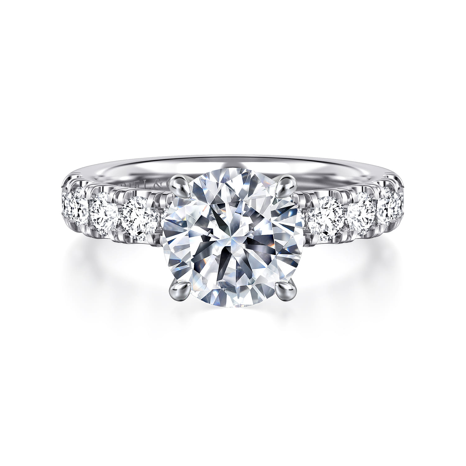 Winslow - 14K White Gold Round Diamond Engagement Ring - 0.8 ct - Shot 1