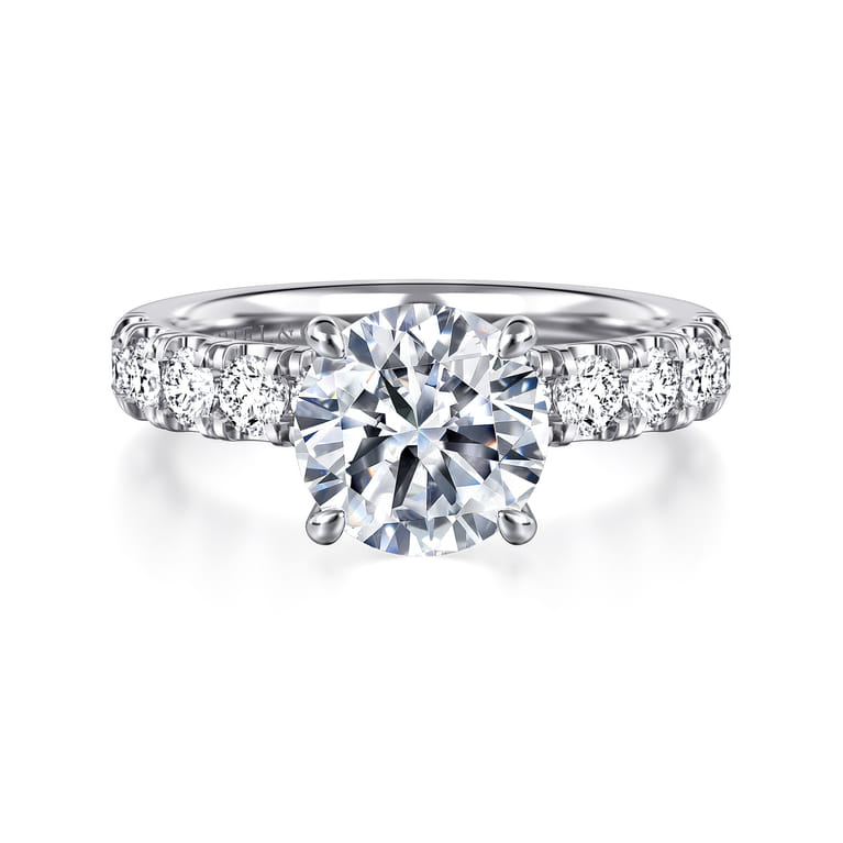 Winslow - 14K White Gold Round Diamond Engagement Ring - 0.8 ct - Shot 1