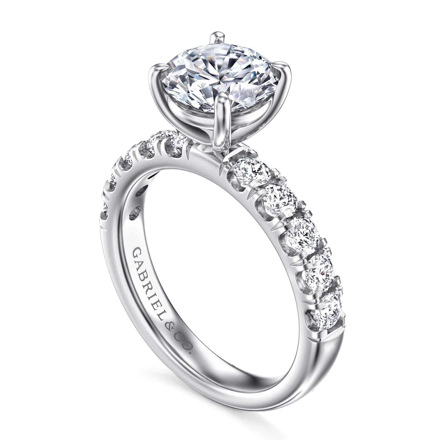 Winslow - 14K White Gold Round Diamond Engagement Ring - 0.8 ct - Shot 3
