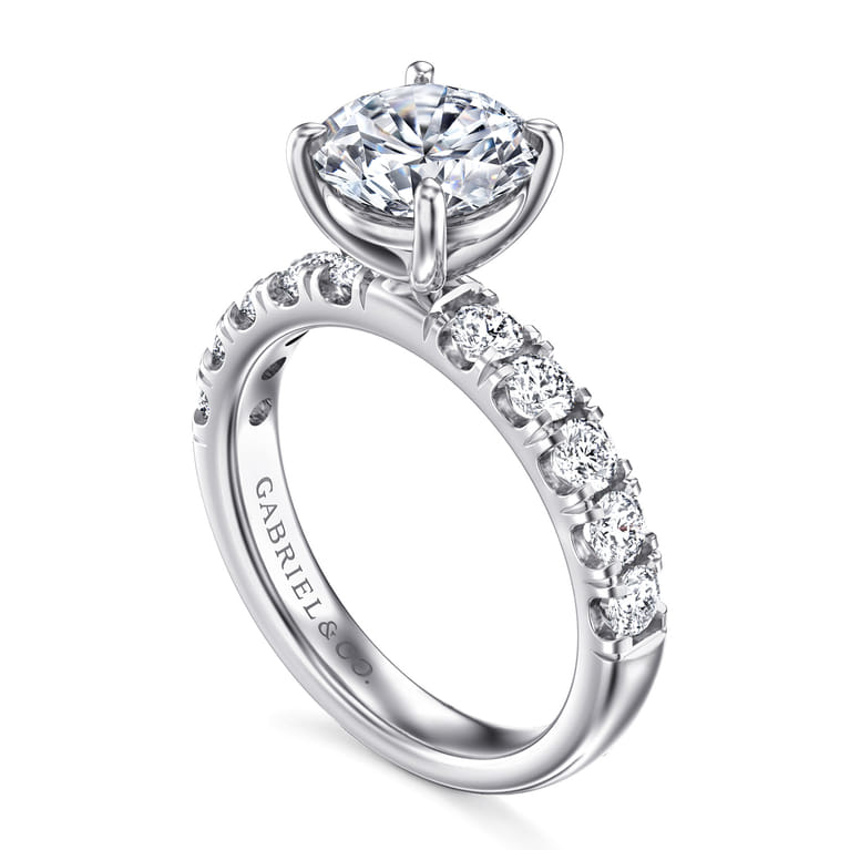 Winslow - 14K White Gold Round Diamond Engagement Ring - 0.8 ct - Shot 3