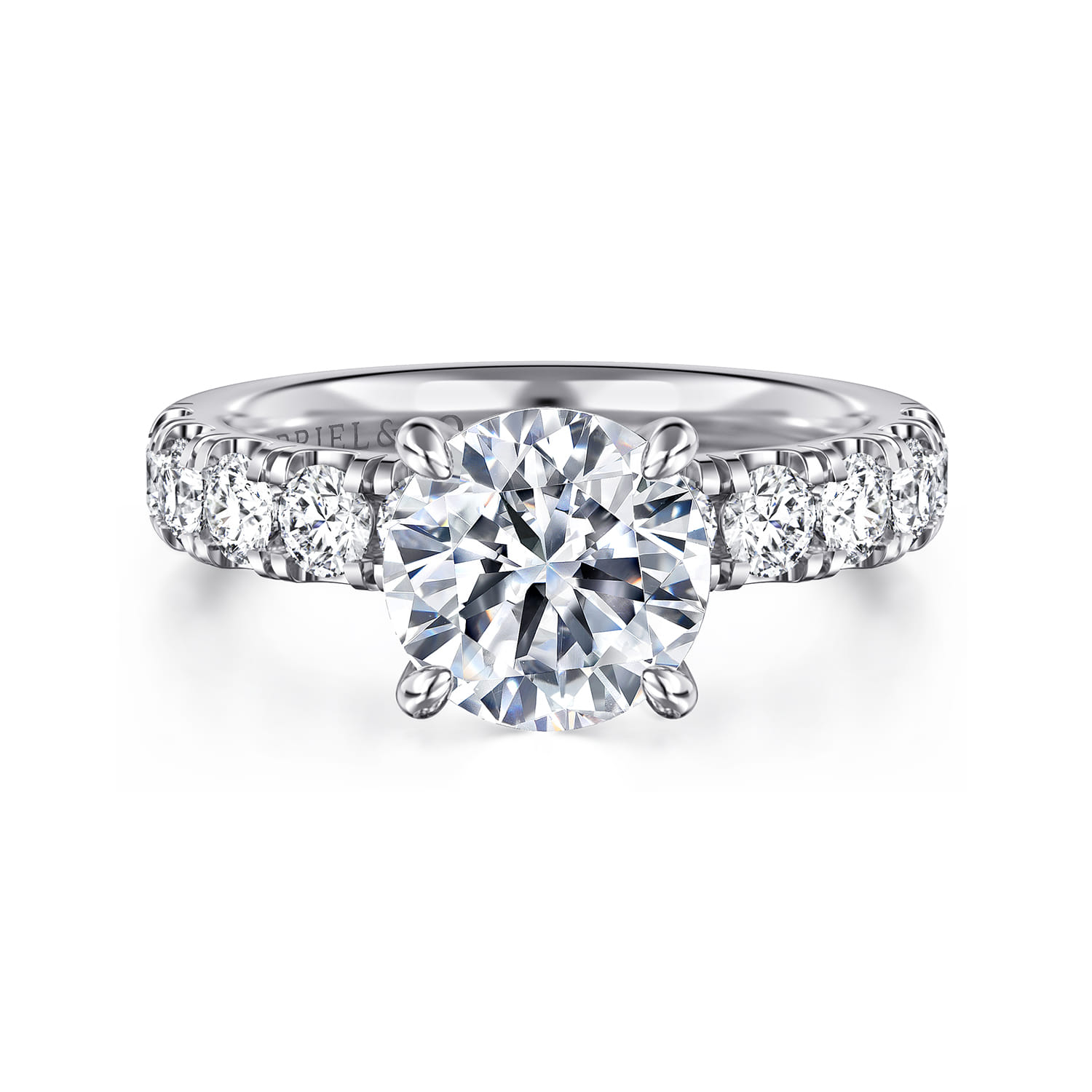 Winslow - 14K White Gold Round Diamond Engagement Ring - 1 ct - Shot 1