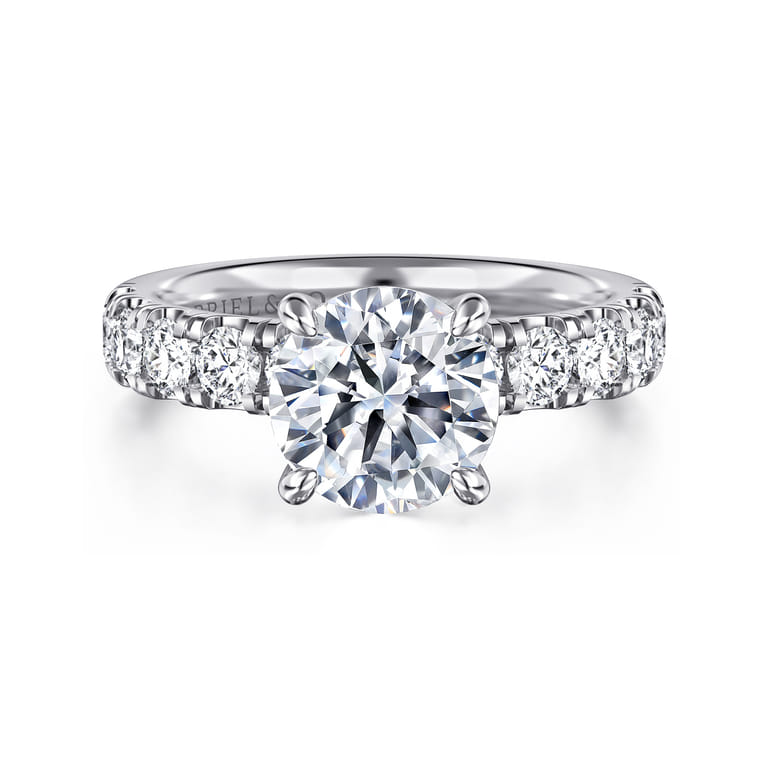 Winslow - 14K White Gold Round Diamond Engagement Ring - 1 ct - Shot 1