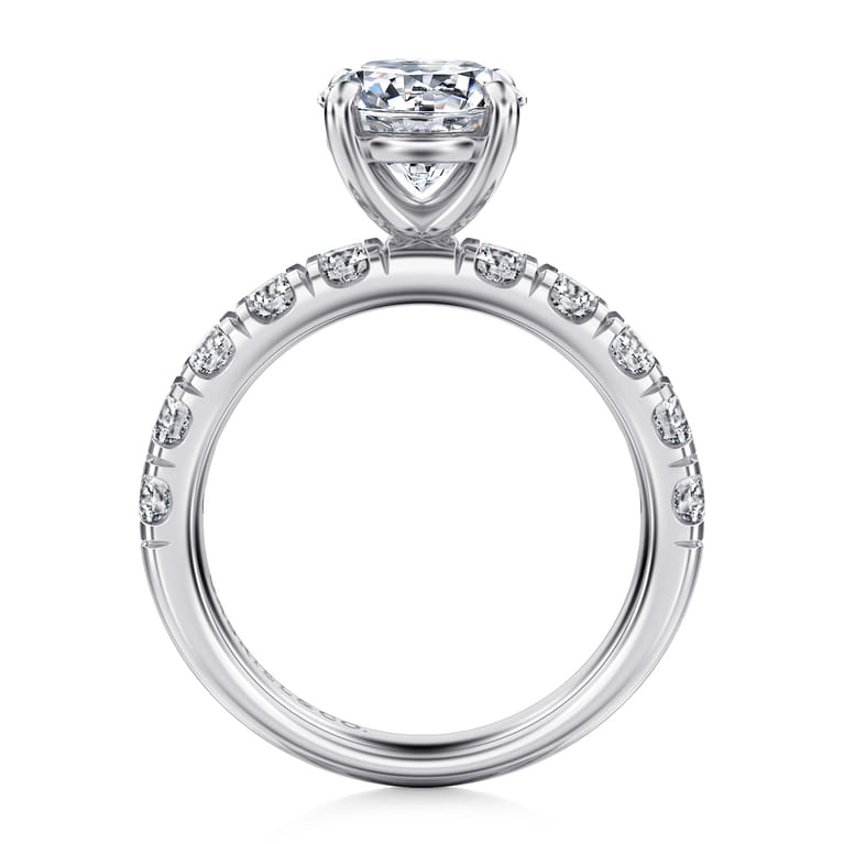 Winslow - 14K White Gold Round Diamond Engagement Ring - 1 ct - Shot 2