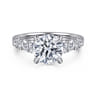 April - 14K White Gold Round Diamond Engagement Ring - 0.95 ct