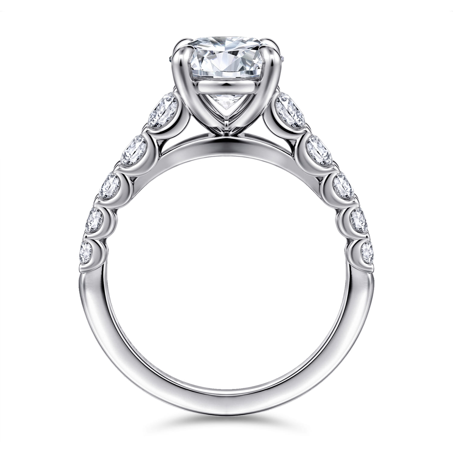 April - 14K White Gold Round Diamond Engagement Ring - 0.95 ct - Shot 2