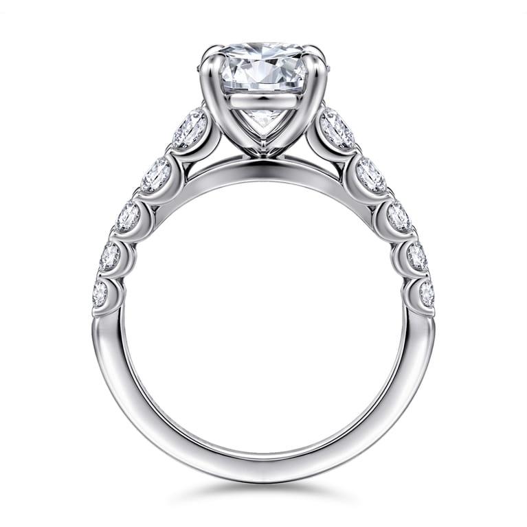 April - 14K White Gold Round Diamond Engagement Ring - 0.95 ct - Shot 2