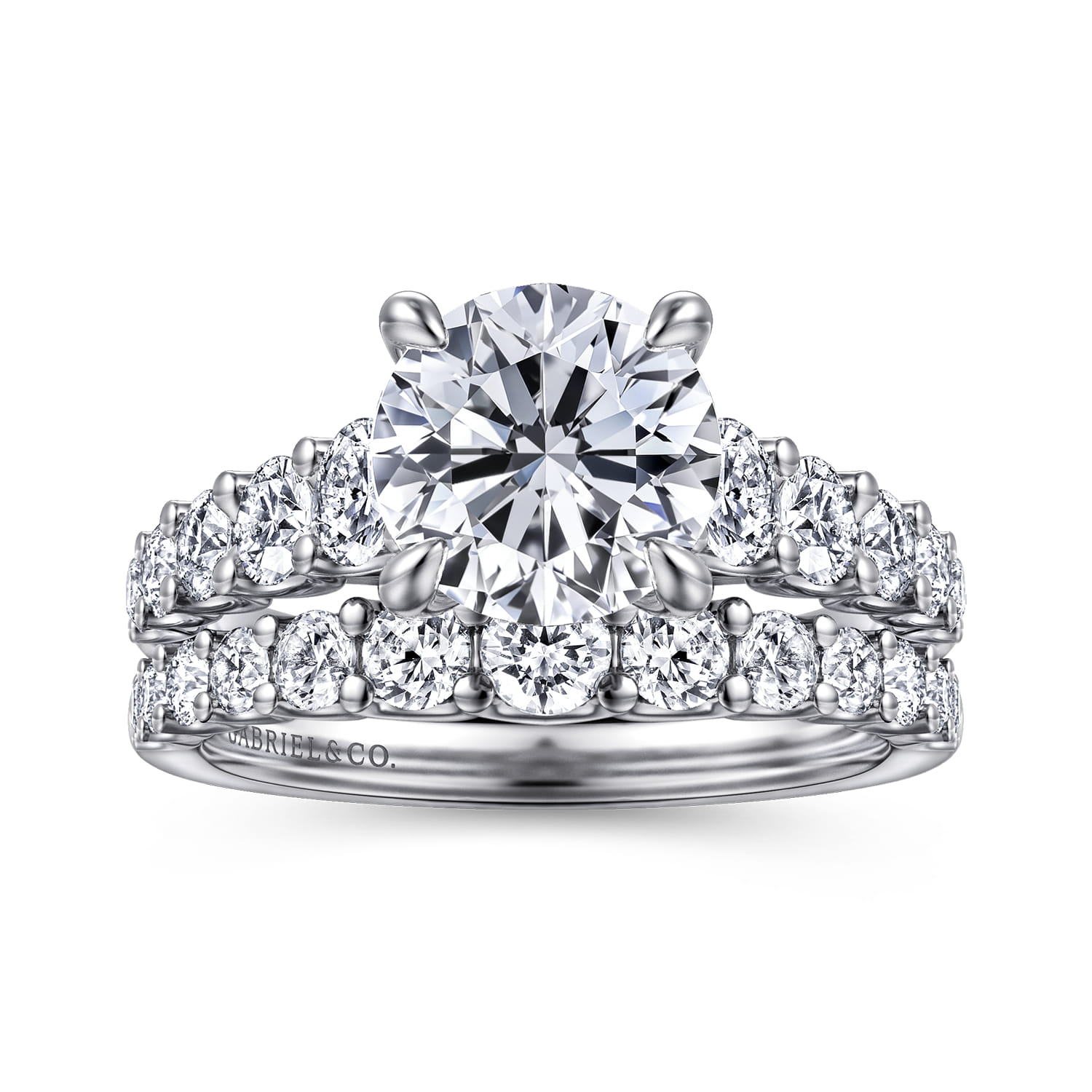 April - 14K White Gold Round Diamond Engagement Ring - 0.95 ct - Shot 4