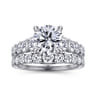 April - 14K White Gold Round Diamond Engagement Ring - 0.95 ct