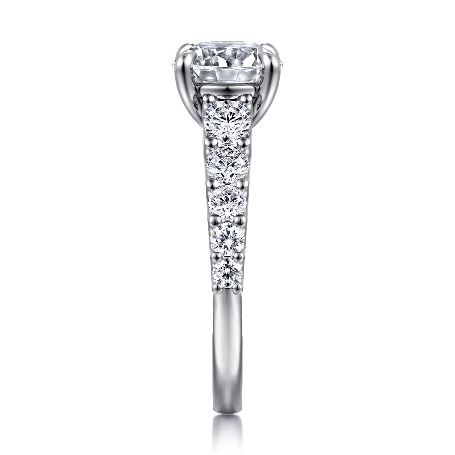 April - 14K White Gold Round Diamond Engagement Ring - 0.95 ct - Shot 5