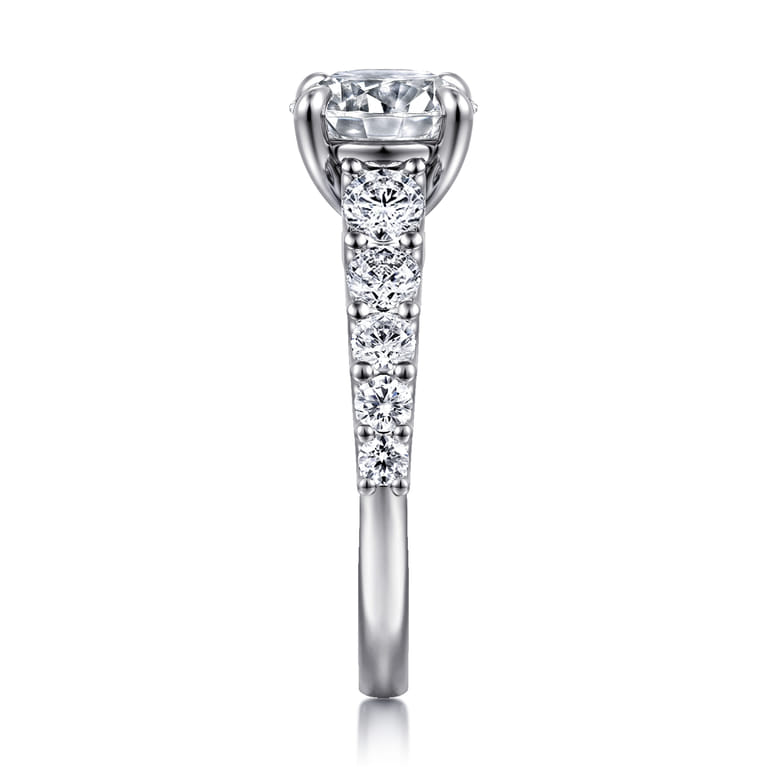 April - 14K White Gold Round Diamond Engagement Ring - 0.95 ct - Shot 5