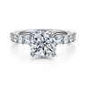 Florah - 14K White Gold Round Diamond Engagement Ring - 0.7 ct
