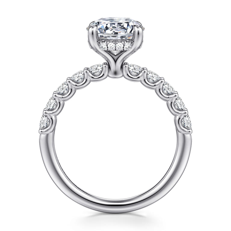 Florah - 14K White Gold Round Diamond Engagement Ring - 0.7 ct - Shot 2
