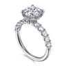 Florah - 14K White Gold Round Diamond Engagement Ring - 0.7 ct