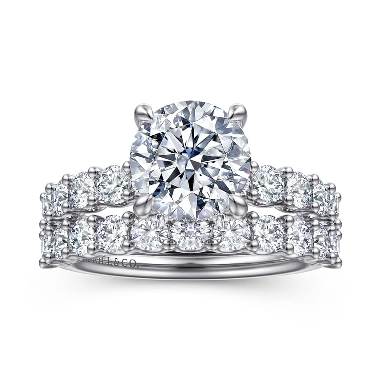 Florah - 14K White Gold Round Diamond Engagement Ring - 0.7 ct - Shot 4