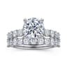 Florah - 14K White Gold Round Diamond Engagement Ring - 0.7 ct