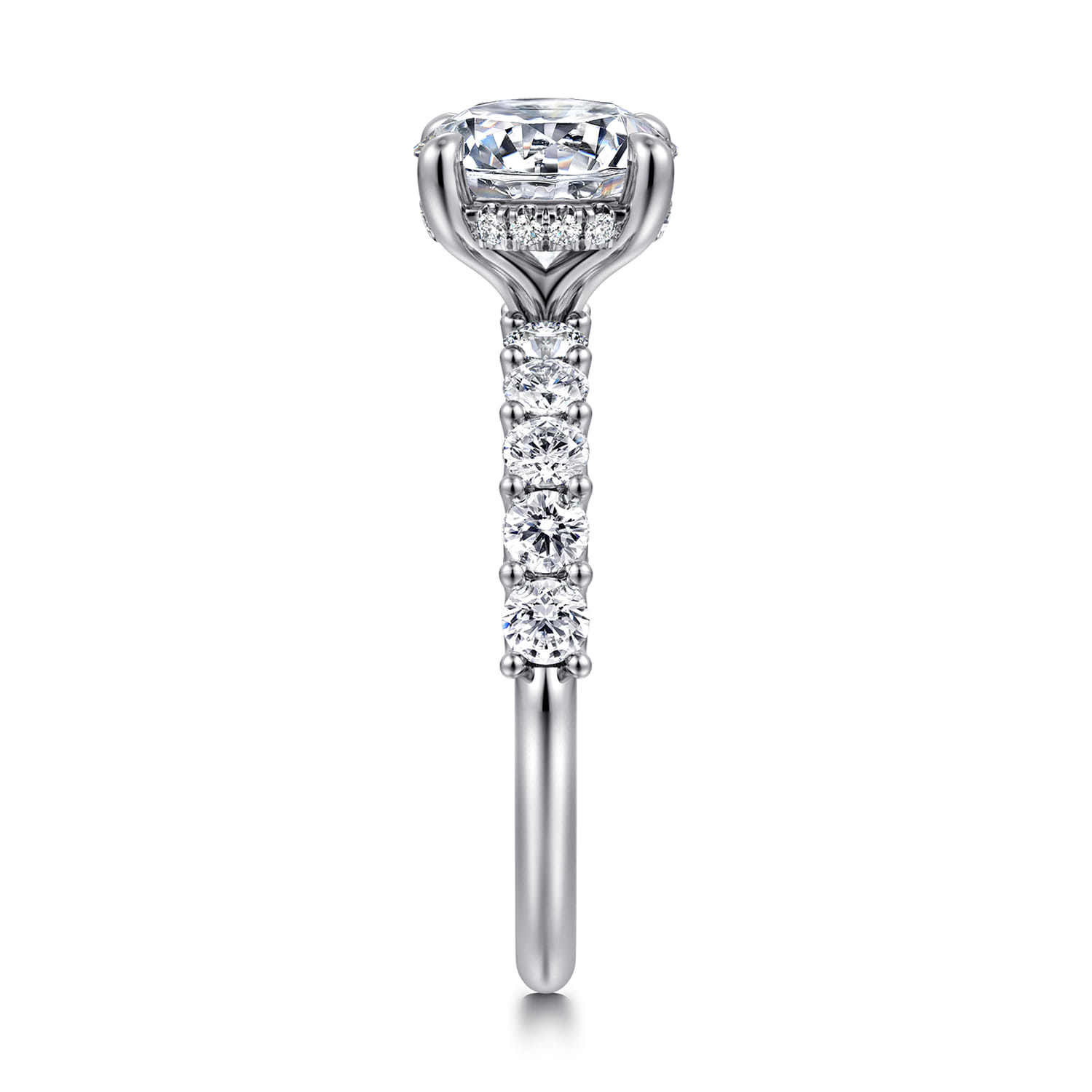 Florah - 14K White Gold Round Diamond Engagement Ring - 0.7 ct - Shot 5