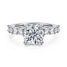 Florah - 14K White Gold Round Diamond Engagement Ring - 0.8 ct