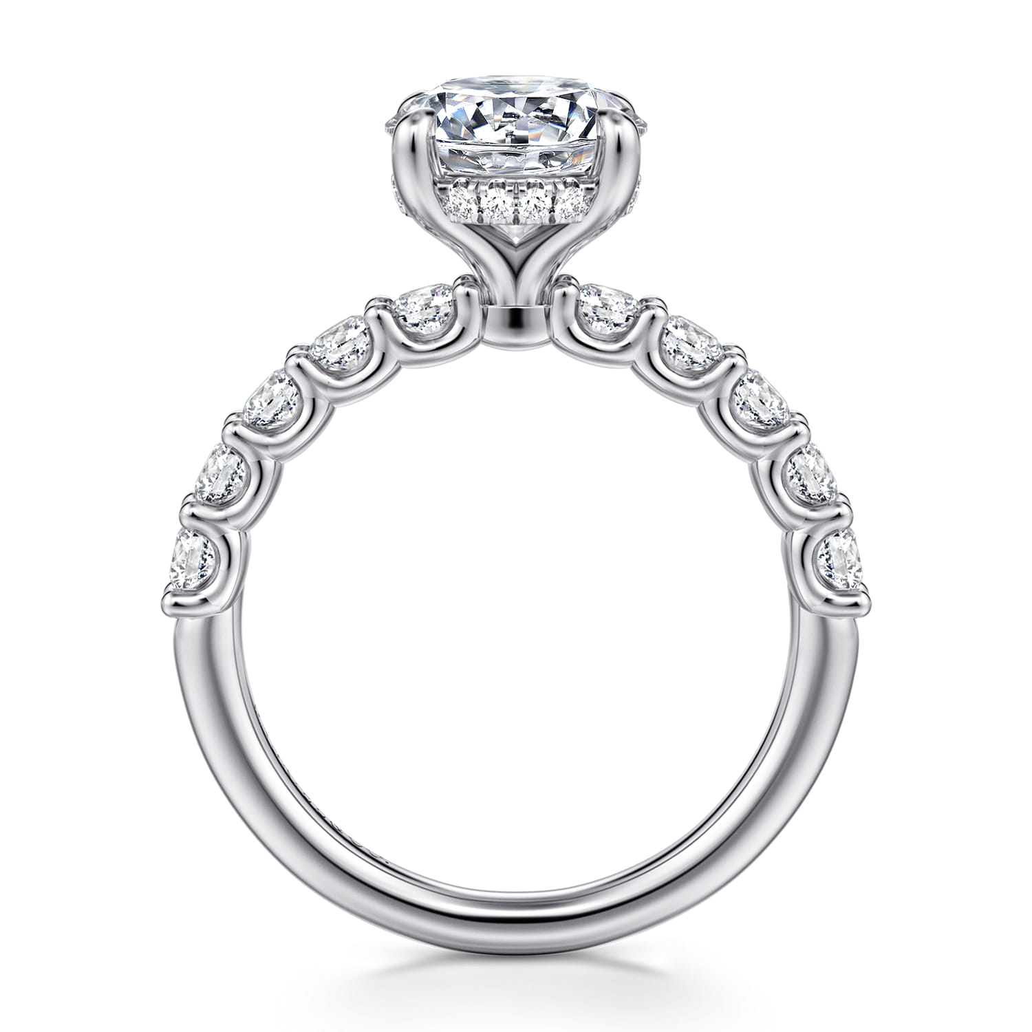 Florah - 14K White Gold Round Diamond Engagement Ring - 0.8 ct - Shot 2